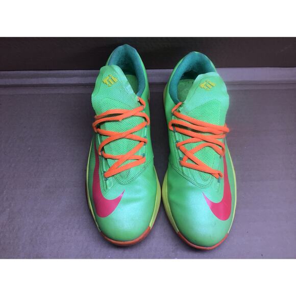Nike KD 6 GS 'Candy' Flash Lime Atomic Red 599477−300 Basketball Shoes 7Y - Picture 3 of 8
